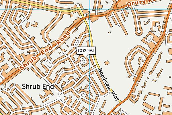 CO2 9AJ map - OS VectorMap District (Ordnance Survey)