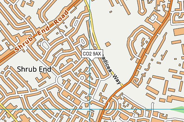 CO2 9AX map - OS VectorMap District (Ordnance Survey)