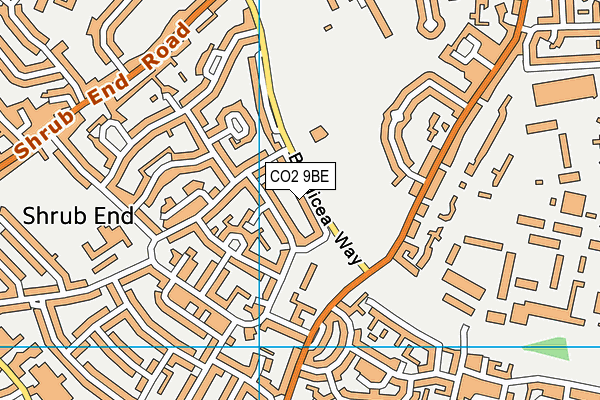 CO2 9BE map - OS VectorMap District (Ordnance Survey)