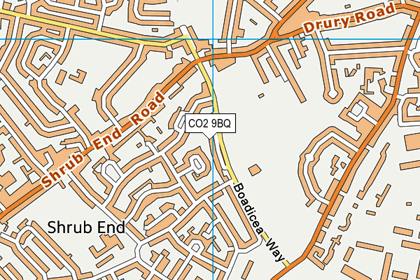 CO2 9BQ map - OS VectorMap District (Ordnance Survey)