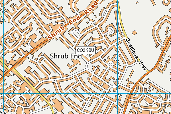 CO2 9BU map - OS VectorMap District (Ordnance Survey)