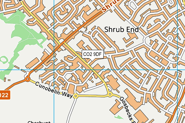 CO2 9DF map - OS VectorMap District (Ordnance Survey)