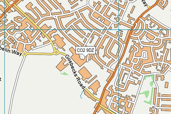 CO2 9DZ map - OS VectorMap District (Ordnance Survey)