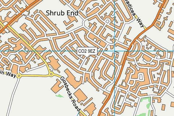 CO2 9EZ map - OS VectorMap District (Ordnance Survey)