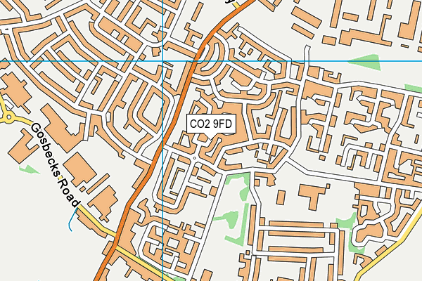 CO2 9FD map - OS VectorMap District (Ordnance Survey)