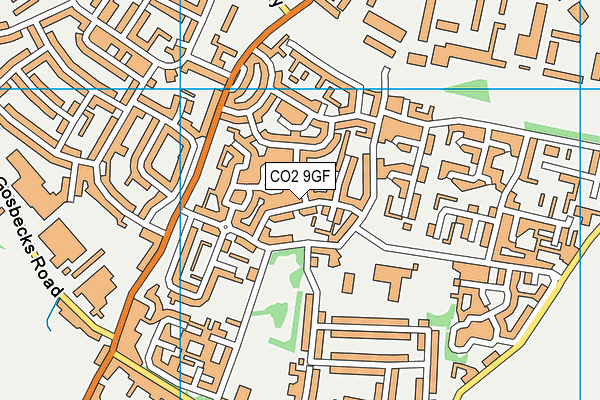 CO2 9GF map - OS VectorMap District (Ordnance Survey)