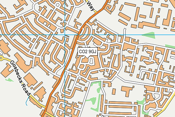 CO2 9GJ map - OS VectorMap District (Ordnance Survey)