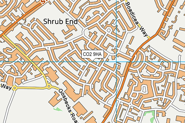 CO2 9HA map - OS VectorMap District (Ordnance Survey)