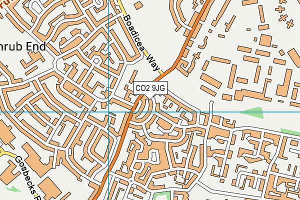 CO2 9JG map - OS VectorMap District (Ordnance Survey)