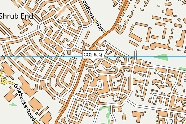 CO2 9JQ map - OS VectorMap District (Ordnance Survey)