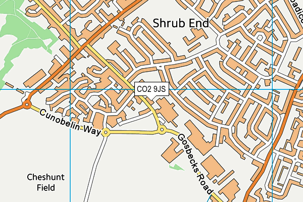 CO2 9JS map - OS VectorMap District (Ordnance Survey)