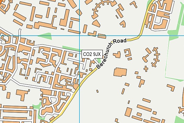 CO2 9JX map - OS VectorMap District (Ordnance Survey)