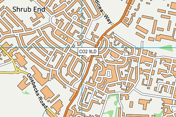 CO2 9LD map - OS VectorMap District (Ordnance Survey)