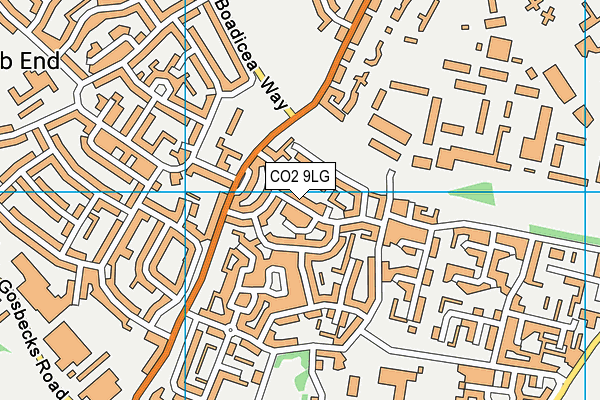 CO2 9LG map - OS VectorMap District (Ordnance Survey)