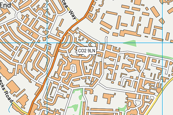 CO2 9LN map - OS VectorMap District (Ordnance Survey)