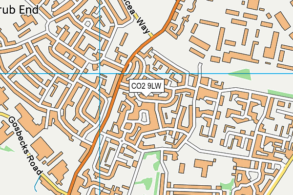 CO2 9LW map - OS VectorMap District (Ordnance Survey)