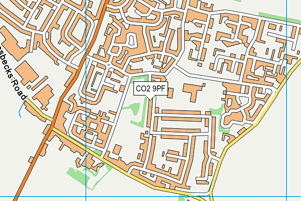 CO2 9PF map - OS VectorMap District (Ordnance Survey)