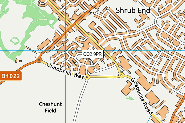 CO2 9PR map - OS VectorMap District (Ordnance Survey)