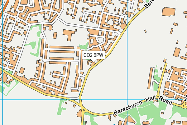 CO2 9PW map - OS VectorMap District (Ordnance Survey)