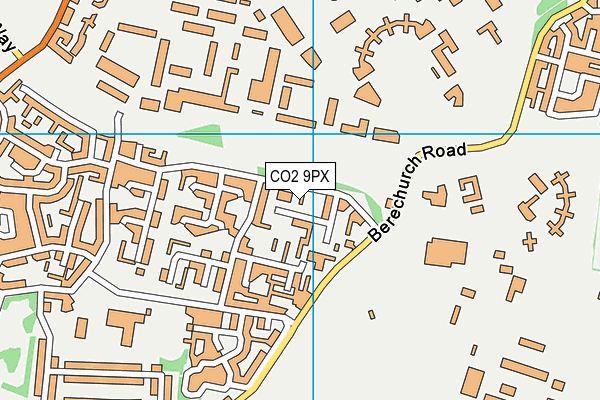 CO2 9PX map - OS VectorMap District (Ordnance Survey)