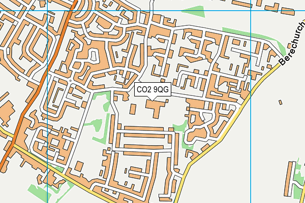 Montgomery Junior School map (CO2 9QG) - OS VectorMap District (Ordnance Survey)