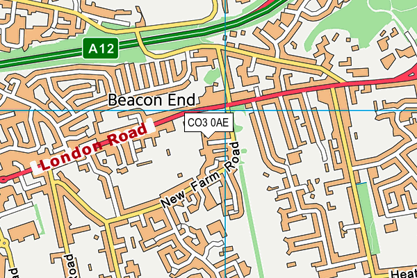 CO3 0AE map - OS VectorMap District (Ordnance Survey)