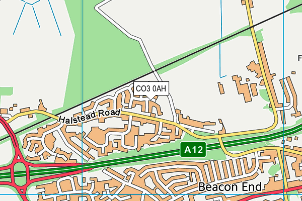 CO3 0AH map - OS VectorMap District (Ordnance Survey)