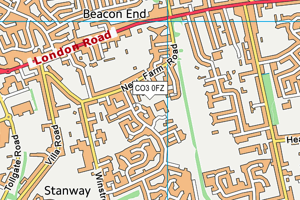 CO3 0FZ map - OS VectorMap District (Ordnance Survey)