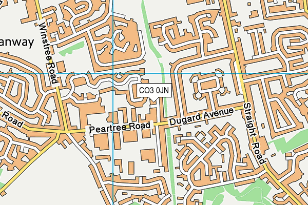 CO3 0JN map - OS VectorMap District (Ordnance Survey)