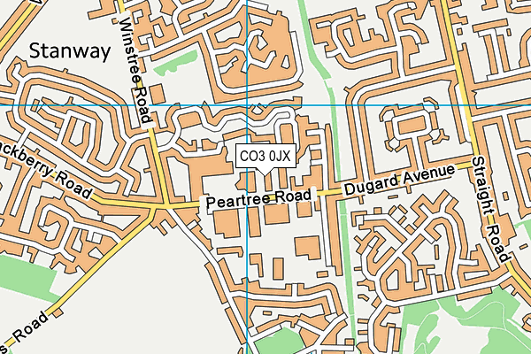CO3 0JX map - OS VectorMap District (Ordnance Survey)
