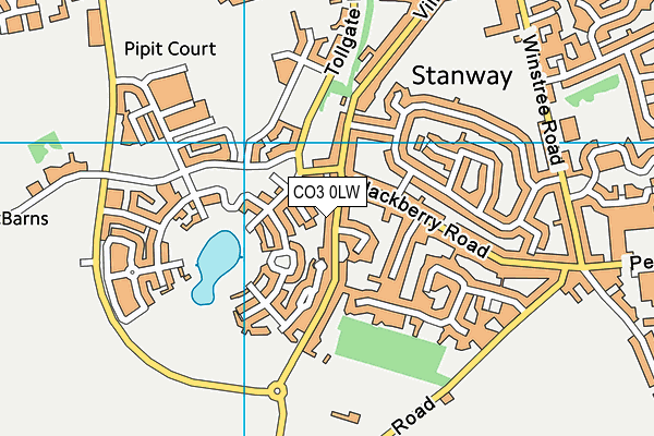 CO3 0LW map - OS VectorMap District (Ordnance Survey)