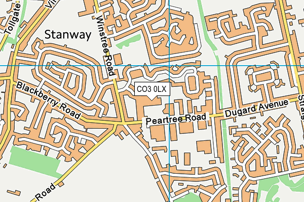 CO3 0LX map - OS VectorMap District (Ordnance Survey)