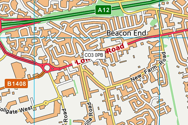 CO3 0PB map - OS VectorMap District (Ordnance Survey)