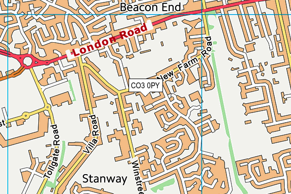 CO3 0PY map - OS VectorMap District (Ordnance Survey)