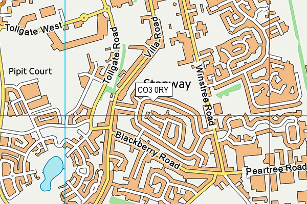 CO3 0RY map - OS VectorMap District (Ordnance Survey)