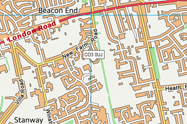 CO3 0UJ map - OS VectorMap District (Ordnance Survey)