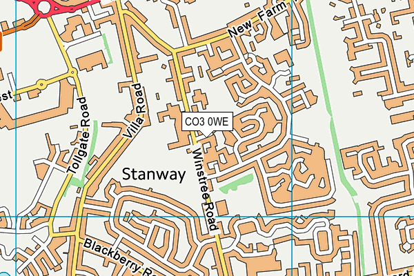 CO3 0WE map - OS VectorMap District (Ordnance Survey)