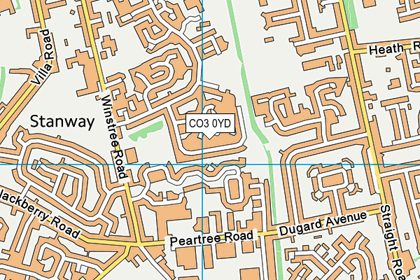 CO3 0YD map - OS VectorMap District (Ordnance Survey)