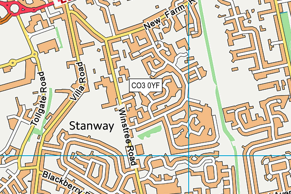 CO3 0YF map - OS VectorMap District (Ordnance Survey)