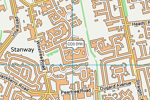 CO3 0YH map - OS VectorMap District (Ordnance Survey)