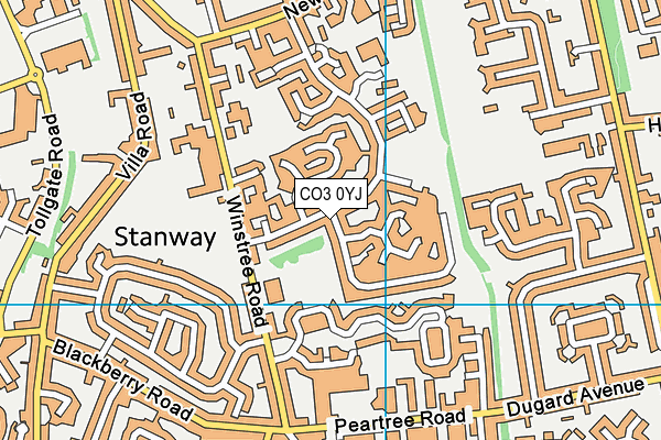 CO3 0YJ map - OS VectorMap District (Ordnance Survey)