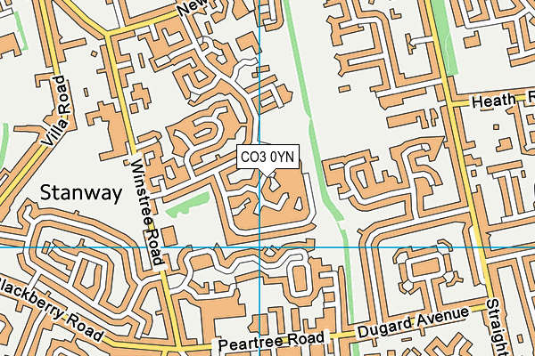 CO3 0YN map - OS VectorMap District (Ordnance Survey)