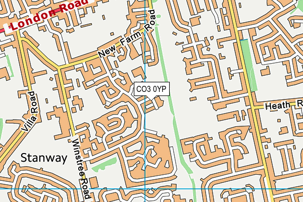 CO3 0YP map - OS VectorMap District (Ordnance Survey)