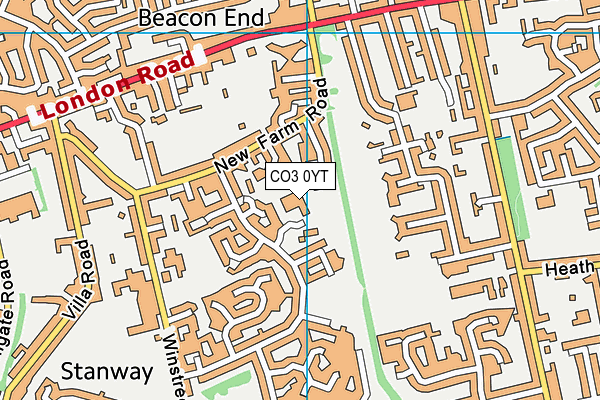 CO3 0YT map - OS VectorMap District (Ordnance Survey)