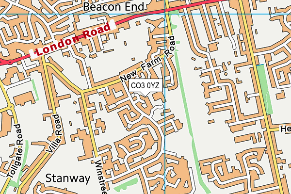 CO3 0YZ map - OS VectorMap District (Ordnance Survey)