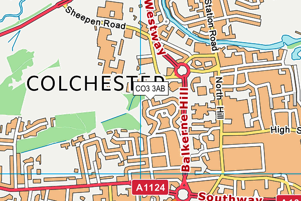 CO3 3AB map - OS VectorMap District (Ordnance Survey)