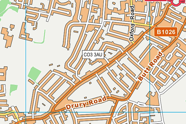 CO3 3AU map - OS VectorMap District (Ordnance Survey)