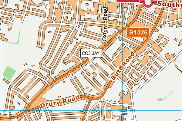 CO3 3AY map - OS VectorMap District (Ordnance Survey)