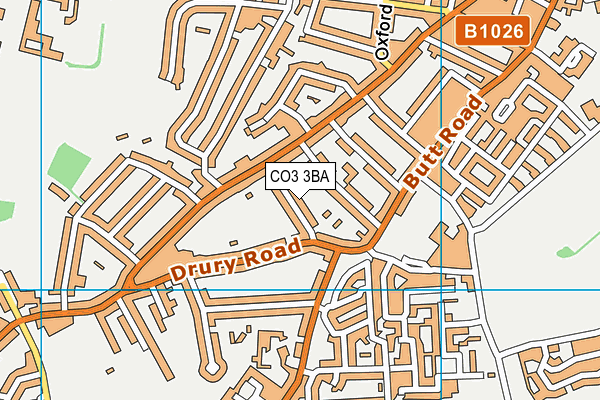 CO3 3BA map - OS VectorMap District (Ordnance Survey)