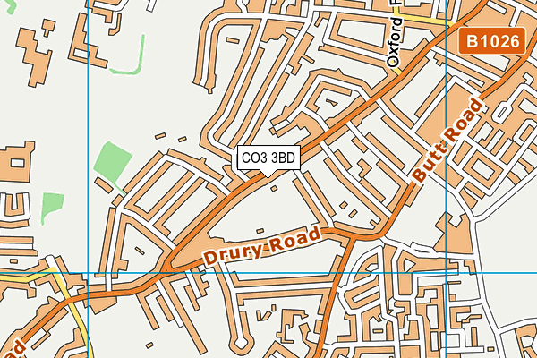 CO3 3BD map - OS VectorMap District (Ordnance Survey)